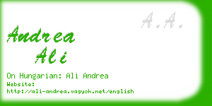 andrea ali business card